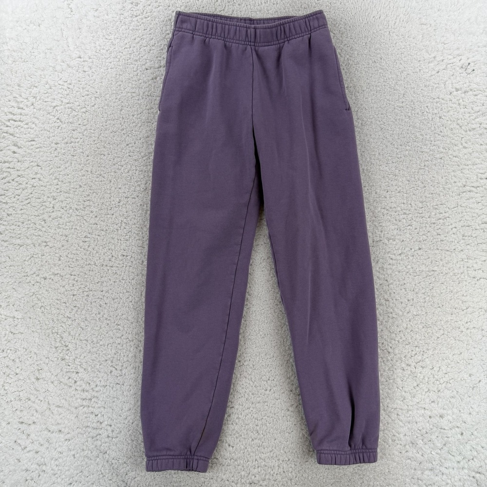 Aritzia Tna Joggers Womens 2XS Purple Cozy Fleece Boyfriend Cuffed Sweatpants